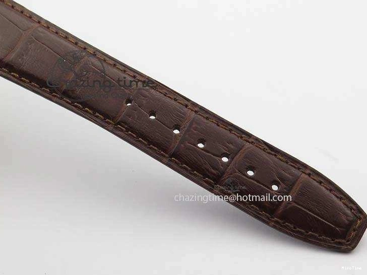 MIROTIME 0511 Sustainable Portuguese IW5444 SS White Dial RG Numbers On Brown Leather Strap A 7256